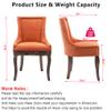 OIKIIWOO Rustic Dining Chairs Set of 4,Fabric Upholstered Side Chairs for Kitchen Dining Room,Living Room,Accent Dining Table Chair with Rustic Wood Legs and Nailhead Trim (Rustic Orange, 4 PC) view 2