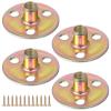 4 Sets Furniture Leg Mounting Plates 5/16 Furniture Leg Mounting Plates Three Hole Cylindrical Plate with 12 Screws Cylindrical Plate Nut T Nuts for Sofa Chair Cabinet Couch Strengthen Weak Feet view 1