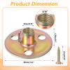 4 Sets Furniture Leg Mounting Plates 5/16 Furniture Leg Mounting Plates Three Hole Cylindrical Plate with 12 Screws Cylindrical Plate Nut T Nuts for Sofa Chair Cabinet Couch Strengthen Weak Feet view 2