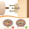 4 Sets Furniture Leg Mounting Plates 5/16 Furniture Leg Mounting Plates Three Hole Cylindrical Plate with 12 Screws Cylindrical Plate Nut T Nuts for Sofa Chair Cabinet Couch Strengthen Weak Feet view 4