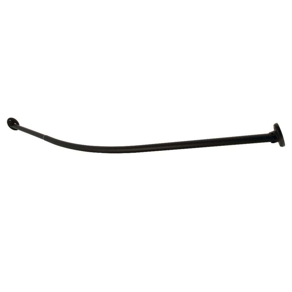 72 in. Edenscape Stainless Steel Single Curved Shower Curtain Rod Matte Black