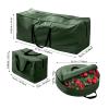 Xmas Tree Storage Bag Set, Large Capacity, Water Proof Oxford Cloth, Holiday Themed Design, Easy to and Use, Ideal for 7.5FT Artificial Trees (Green) view 3