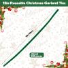 300PCS Christmas Garland Ties, 12" Reusable Fuzzy Chenille Stems Holiday Garland Ties Green Fuzzy Sticks for Wreath Garland Making Xmas Tree Door Banister Stairway Decoration Christmas Supplies view 2