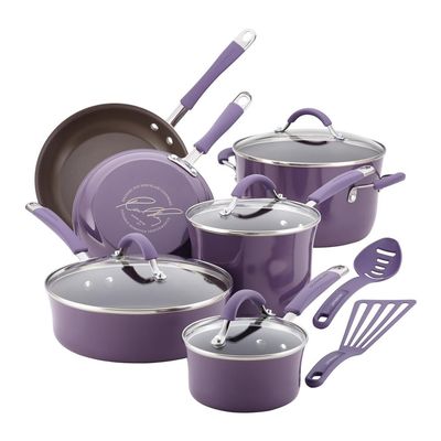 KUYBTU Nonstick Cookware Pots and Pans Set 12 Piece Lavender Purple,Lavender Purple,12 Pc-Lavender Purple-12 pc