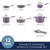 KUYBTU Nonstick Cookware Pots and Pans Set 12 Piece Lavender Purple,Lavender Purple,12 Pc-Lavender Purple-12 pc view 2