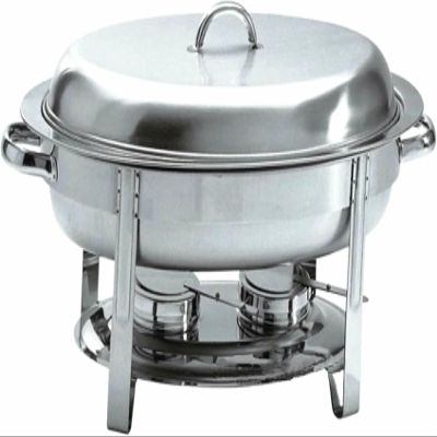 Buffet Heat Container Stainless Steel Full Size 6 Quart Oval Chafing Dish Buffet Warmer Set Chafer Tray Buffet Catering for Weddings Banquets,Silver