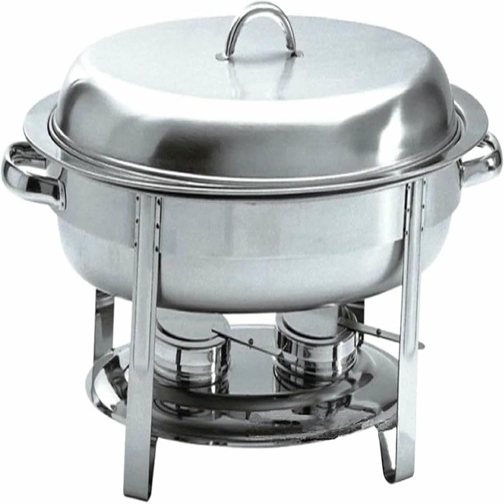 Buffet Heat Container Stainless Steel Full Size 6 Quart Oval Chafing Dish Buffet Warmer Set Chafer Tray Buffet Catering for Weddings Banquets,Silver