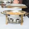 Buffet Heat Container Stainless Steel Full Size 6 Quart Oval Chafing Dish Buffet Warmer Set Chafer Tray Buffet Catering for Weddings Banquets,Silver view 2