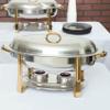 Buffet Heat Container Stainless Steel Full Size 6 Quart Oval Chafing Dish Buffet Warmer Set Chafer Tray Buffet Catering for Weddings Banquets,Silver view 3