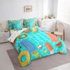 7 Pcs Swimming Pool Bedding Sets Cartoon Colorful Swimming Rings Comforter Set for Kids Teens Adults All Season (Comforter Flat Sheet Fitted Sheet 2 Pillowcases 2 Throw Pillow Covers) Queen view 2