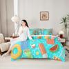 7 Pcs Swimming Pool Bedding Sets Cartoon Colorful Swimming Rings Comforter Set for Kids Teens Adults All Season (Comforter Flat Sheet Fitted Sheet 2 Pillowcases 2 Throw Pillow Covers) Queen view 4