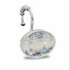 Thanksgiving Shower Curtain Hooks, Harvest Pumpkin Blue Eucalyptus Leaf 12PCS Shower Curtain Hooks Rings for Bathroom Stainless Steel Rust Shower Curtain Hangers view 1