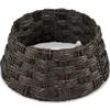 Best Choice Products 24in Christmas Tree Collar, Basket Woven Hyacinth 3-Piece Holiday Rattan Tree Skirt Accessory for Home w/Cord Cut-Out - Espresso view 1