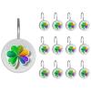 Set of 12 Rainbow Clover (3) Shower Curtain Hooks, Stainless Steel Rust-Resistant Decorative Hanger Rings view 1