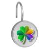 Set of 12 Rainbow Clover (3) Shower Curtain Hooks, Stainless Steel Rust-Resistant Decorative Hanger Rings view 2