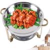 BWPURWDFH 201 Stainless Steel Chafing Dish Buffet Warmer Set, 3.5L Round Chafer Dish Gold Food Warming Container with Lid and Fuel Holder for Catering Wedding Party (4) view 2