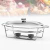 BWPURWDFH Catering Insulation Tray3L Food Warming Container Chafing Dish Buffet Set with Glass Pot Metal Lid Stainless Steel Stand Heat Container for Parties Buffets view 1