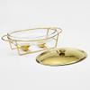 BWPURWDFH Catering Insulation Tray3L Food Warming Container Chafing Dish Buffet Set with Glass Pot Metal Lid Stainless Steel Stand Heat Container for Parties Buffets view 3