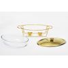BWPURWDFH Catering Insulation Tray3L Food Warming Container Chafing Dish Buffet Set with Glass Pot Metal Lid Stainless Steel Stand Heat Container for Parties Buffets view 4