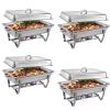BWPURWDFH 9L Chafing Dish Buffet Complete Set, Stainless Steel Chafer Food Warmer with Water Pan, Food Pan, Fuel Holder and Lid for Parties Buffets (2pcs) view 2