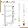 Tressify Slim 4-Tier Rolling Storage Cart, Narrow 3.5-Inch Bathroom Organizer with Wheels, Utility Rack for Office, Laundry, Kitchen view 4