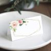 YYFIVEHAN 60 pieces of rose patterned wedding banquet seat cards, number, name, location cards, holiday and birthday party gift cards, double-sided foldable tent cards with floral patterns view 2