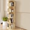 360 Rotating Bookshelf,6 Tiers CD Rack,Wood Narrow Bookshelf Organizer,Shelves with Open Design Easy Assemble for Living Room Office Study (One Color 5 Tiers) view 2
