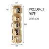 360 Rotating Bookshelf,6 Tiers CD Rack,Wood Narrow Bookshelf Organizer,Shelves with Open Design Easy Assemble for Living Room Office Study (One Color 5 Tiers) view 3