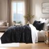 AJOCCI King Size Comforter Set, Luxurious Velvet King Quilt, Black Bedding Set, Soft Plush Bedspread King Size, Lightweight Quilts for All Season, Black view 3