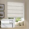 Sulugood No Drill No Tools Blackout Roman Shades Easy to Install for Indoor Windows Cordless Roman Blinds Thermal Insulated Noise Reduction,Room Darkening,Blackout-Linen Beige,53" W x 64" H view 1