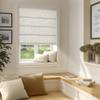 Sulugood No Drill No Tools Blackout Roman Shades Easy to Install for Indoor Windows Cordless Roman Blinds Thermal Insulated Noise Reduction,Room Darkening,Blackout-Linen Beige,53" W x 64" H view 2