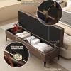 End of Bed Storage Bench Ottoman Foot Rest with Legs Leather Upholstered Shoe Bench with Button-Tufted for Living Room, Bedroom, Entryway view 3
