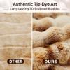 Wonderful - 3 Pieces Faux Rabbit Fur Comforter Set King Size, Caramel Tie Dye Plush Bedding Set, 3D Sculpted Bubble Warm Fluffy Comforter for Winter view 3