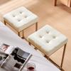 24KF Contemporary Counter Height Bar Stool Set of 2 for Kitchen Island, 26" H Teddy Fabric Padded Gold Barstool Bar Chair,5066-Teddy Cream view 4