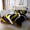 Manfei Geometric Stripes Bedspread King Size,Abstract Stripes Lines Coverlet Set 3pcs,Yellow Black Grey Quilted Coverlet with 2 Pillowcases,Kids Boys Room Decor,Soft Bedding Quilt view 4