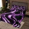 Manfei Wavy Stripe Bedspread King Size,Black and Purple Coverlet Set 3pcs,Abstract Geometric Simple Art Quilted Coverlet with 2 Pillowcases,Kids Boys Room Decor,Soft Bedding Quilt view 1