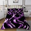 Manfei Wavy Stripe Bedspread King Size,Black and Purple Coverlet Set 3pcs,Abstract Geometric Simple Art Quilted Coverlet with 2 Pillowcases,Kids Boys Room Decor,Soft Bedding Quilt view 2