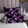Manfei Wavy Stripe Bedspread King Size,Black and Purple Coverlet Set 3pcs,Abstract Geometric Simple Art Quilted Coverlet with 2 Pillowcases,Kids Boys Room Decor,Soft Bedding Quilt view 3