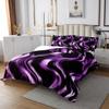 Manfei Wavy Stripe Bedspread King Size,Black and Purple Coverlet Set 3pcs,Abstract Geometric Simple Art Quilted Coverlet with 2 Pillowcases,Kids Boys Room Decor,Soft Bedding Quilt view 4