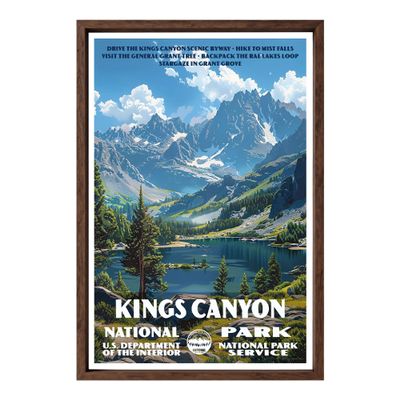 Kings Canyon National Park Posters - Vintage Travel Wall Art, Nature Pictures Wall Decor, National Park Prints for Office or Living Room, Travel Gifts 11x14-24x36 inch (UNFRAMED)