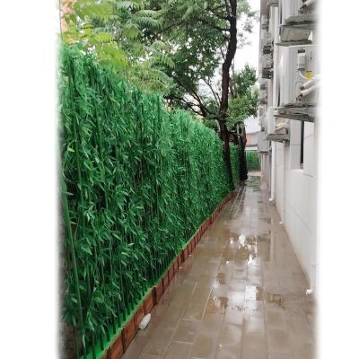3.3ft 3.9ft 4.9ft 5.9ft 6.6ft tall Artificial Outdoor Bamboo Tree, Fake Plant Plastic Tree for Indoor Home Decor, Garden Privacy Screen Large Faux Bamboo Silk Trees with Leaves(1.5m base-26 POLE,1.5m(