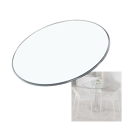 16in - 32in Round Table Top Tempered Clear Glass Tabletop - 1/4" Thick Beveled Polished Edge Tempered Glass Replacement Top for Patio/Coffee/Dining/Garden Table(480mm(18.9inch))