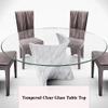 16in - 32in Round Table Top Tempered Clear Glass Tabletop - 1/4" Thick Beveled Polished Edge Tempered Glass Replacement Top for Patio/Coffee/Dining/Garden Table(480mm(18.9inch)) view 2