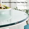 16in - 32in Round Table Top Tempered Clear Glass Tabletop - 1/4" Thick Beveled Polished Edge Tempered Glass Replacement Top for Patio/Coffee/Dining/Garden Table(480mm(18.9inch)) view 3
