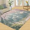 BAUAOTI White Horse Rugs for Bedroom - 3x5 Area Rug - Fairyland Pegasus Rugs for Living Room, Cartoon Flowers Rug, Washable Home Decor Carpet view 1