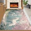 BAUAOTI White Horse Rugs for Bedroom - 3x5 Area Rug - Fairyland Pegasus Rugs for Living Room, Cartoon Flowers Rug, Washable Home Decor Carpet view 2