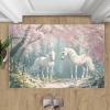 BAUAOTI White Horse Rugs for Bedroom - 3x5 Area Rug - Fairyland Pegasus Rugs for Living Room, Cartoon Flowers Rug, Washable Home Decor Carpet view 4