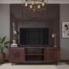 75 inch TV Stand, for TVs up to 85 inches, No Assembly Required, Rosewood Finish TV Cabinet Entertainment Center view 1