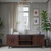75 inch TV Stand, for TVs up to 85 inches, No Assembly Required, Rosewood Finish TV Cabinet Entertainment Center view 2