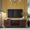 75 inch TV Stand, for TVs up to 85 inches, No Assembly Required, Rosewood Finish TV Cabinet Entertainment Center view 4